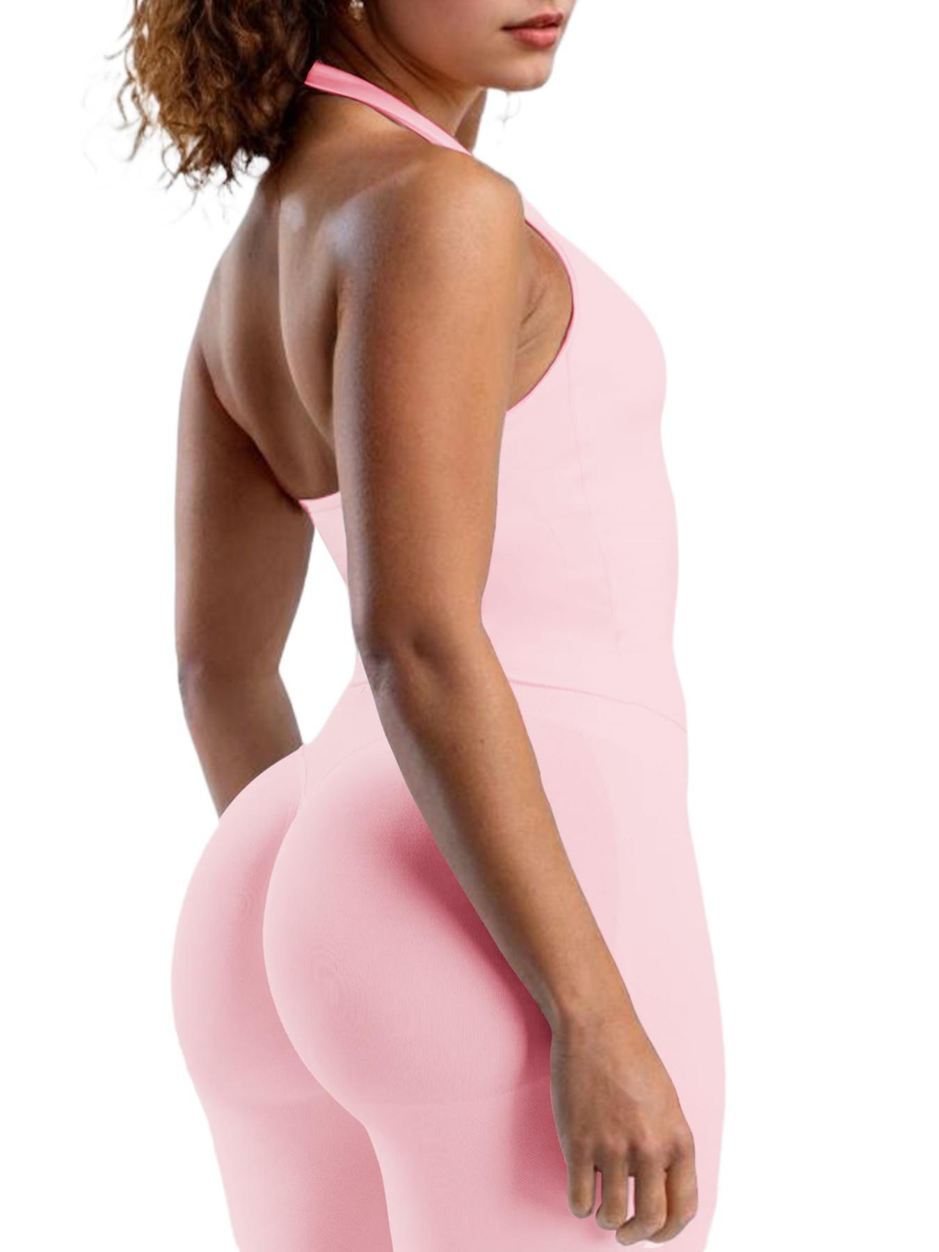 Women's Solid Halter Neck Sports Tank Top, Sporty Sleeveless Sports Top for Yoga Gym Workout, Ladies Sportswear for All Seasons, Activewear, Gym Tops