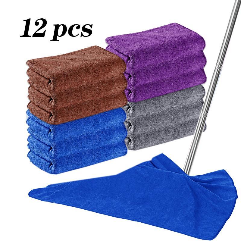 8/10/12 Pack Microfiber Towels, Reusable Kitchen Cleaning Towels, Soft Absorbent Car Wiping Cloths, Car Wash Microfiber Towel, Durable & Eco-Friendly