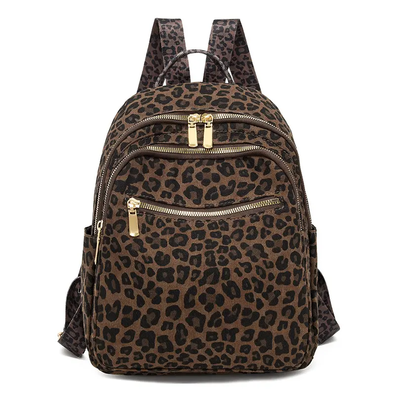 Leopard Print Backpack Women's Large Capacity School Bookbag - Chic Lightweight Travel Rucksack for Campus, Daily Commute, Weekend Trips with Adjustable Straps and Multiple Compartments