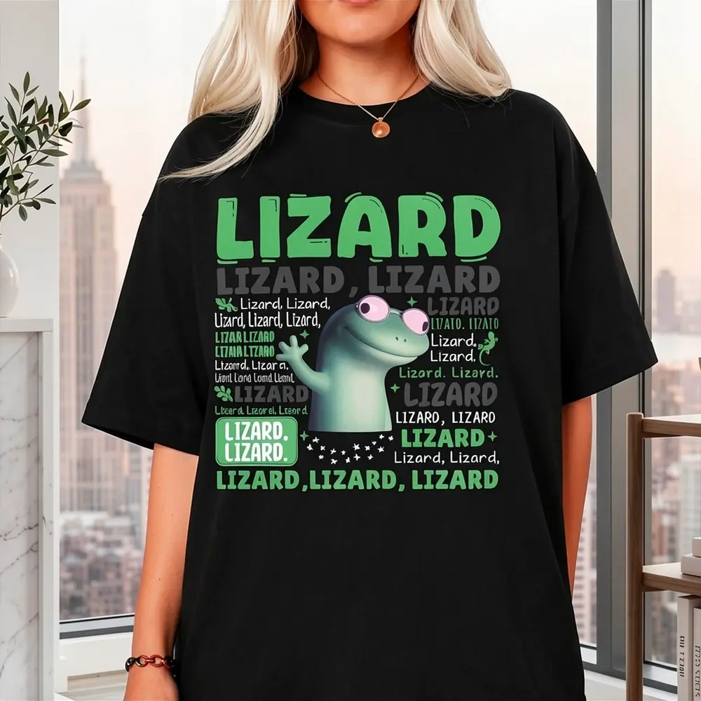 Lizard Lizard Lizard Shirt, Elio Lizard Meme Tee, Funny Weirdcore Y2K Aesthetic Gift