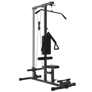 Heavy Duty LAT Pulldown Machine for Home Gym - Floor-Standing Cable Pulley, High & Low Stations, 500lb Capacity, Non-Slip Footrest, Adjustable Support