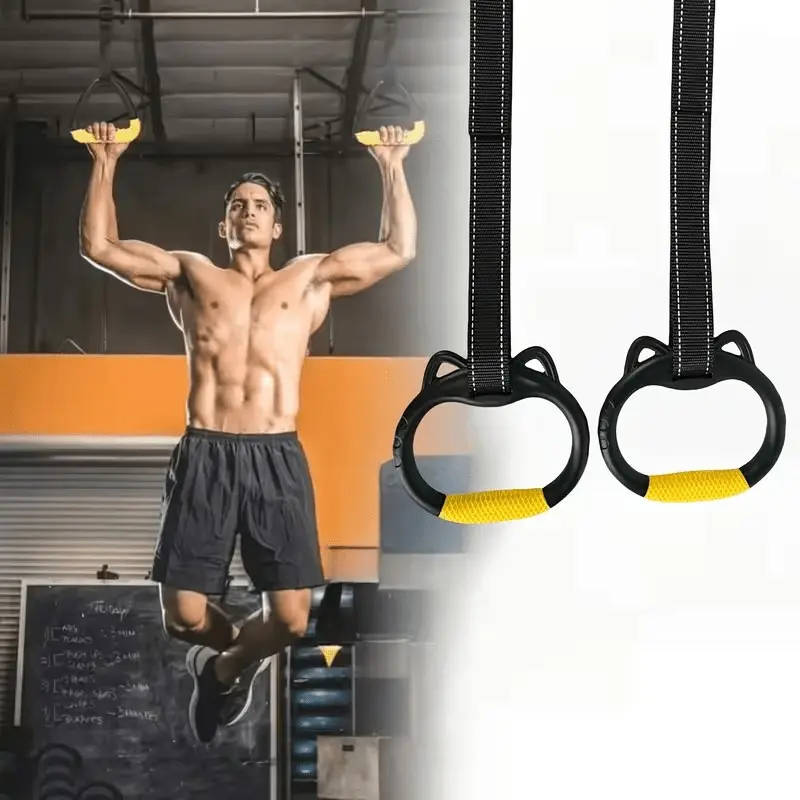 2pcs Home Pull-Up Rings, Indoor Single Bar Pull Ring, Trampoline Training Ring, Fitness Suspension Trainer, Stretching Exercise Equipment