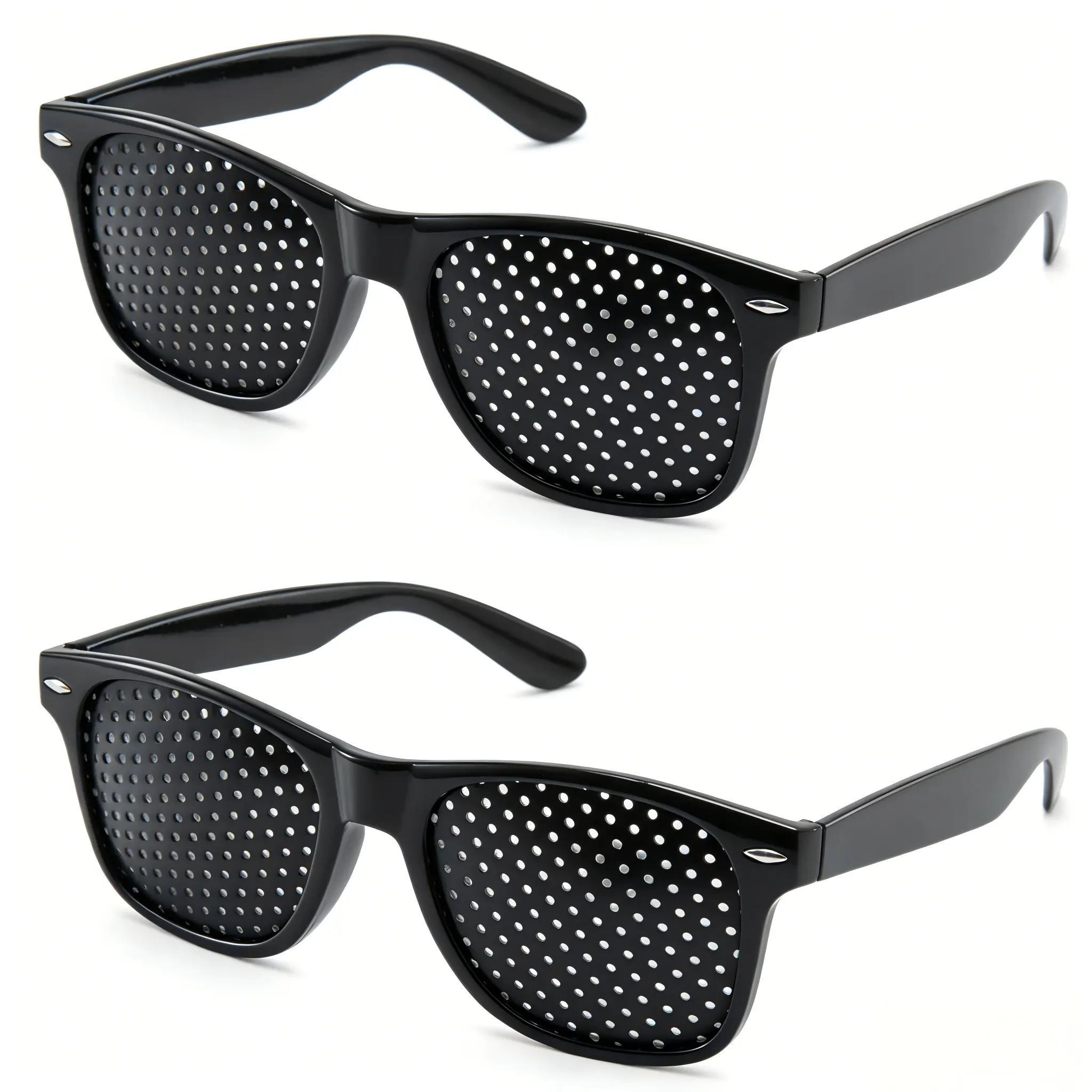 Minimalist Pinhole Glasses Fashion Unisex Clear Frame Black Glasses Style Streetwear Aesthetic Eyewear for Men Women Natural Vision Care Astigmatism Relaxation Anti Eye Strain Fatigue Relief Pin Hole Glasses Daily Accessory