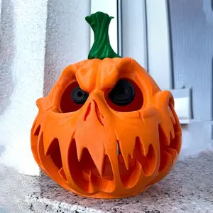 Halloween Pumpkin Resin Decoration, Ghost Skull with Strange Features, Party Table Centerpiece, Indoor/outdoor Holiday Decor, Thanksgiving Christmas Ornament