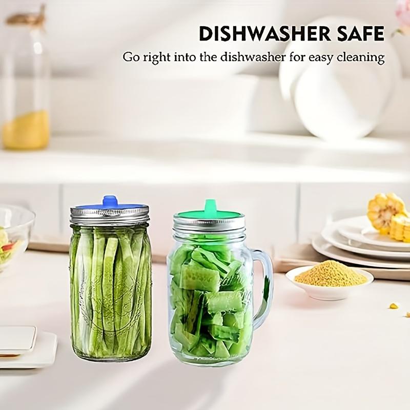 For Home Fermentation, Pickle & Kombucha Making, Fermentation Sealing Solution, Mason Jar Fermentation Lids, Sealed Leak-proof with Pour Spout, Effortlessly Handle Home Fermented Food Making, 5 Pack