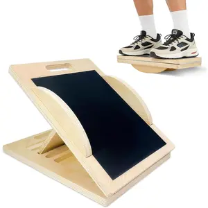 Slant Board with 6 Angles Converts to Balance Board Premium Calf Stretcher & Wobble Board for Effective Stretching & Squats Exercise with Velour Surface