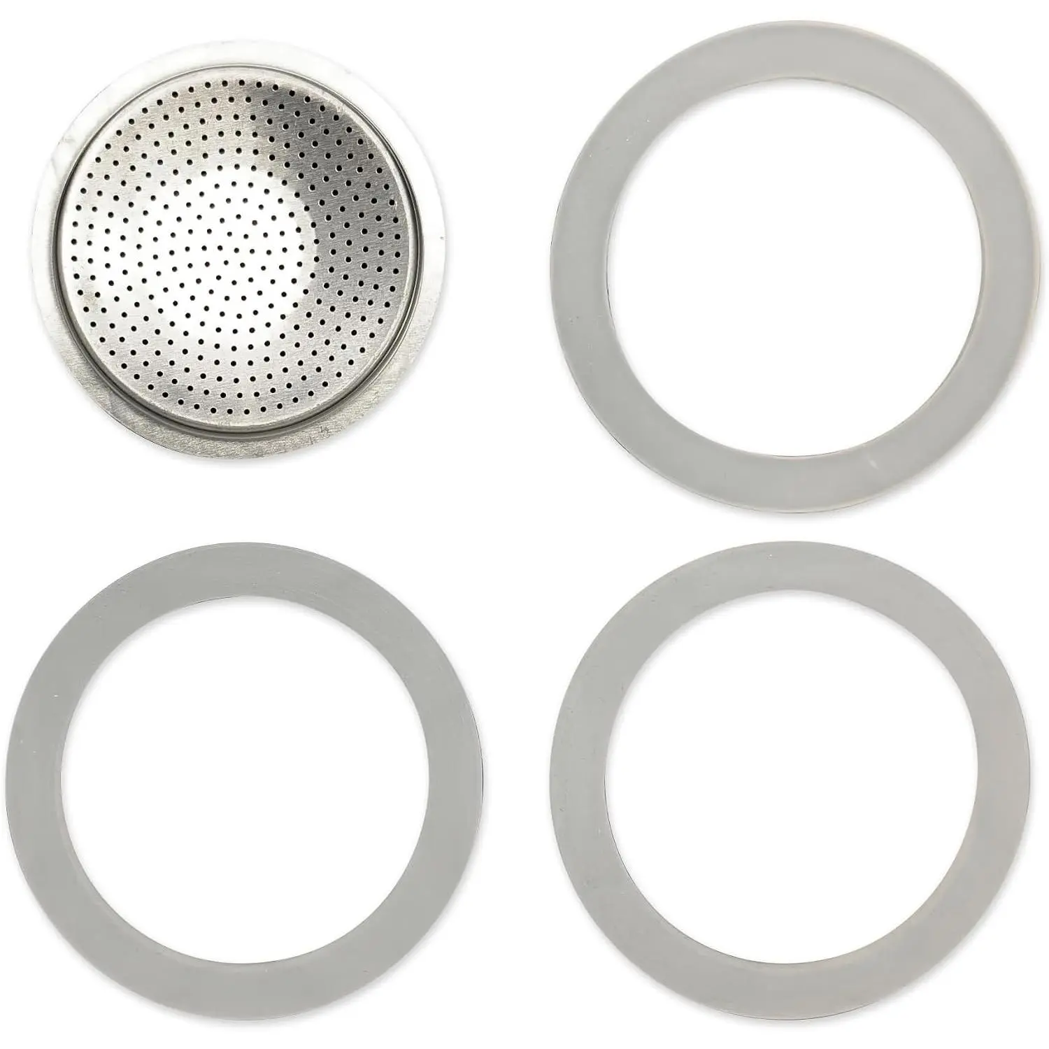Gaskets, Compatible with Bialetti Moka Express 3&4 Cup (3&4 Espresso Cup = 4.4~5.0oz / 130~150ml)