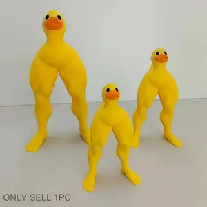 Muscular Leg Duck Design Ornament, 1 Count Creative Desktop Decoration, Car Center Console Decoration, Home Decor for Living Room Bedroom, Indoor Home Decoration, Decorative Statues, Cute Cartoon Figurine, Resin Figurine Statue, Decorative Ornaments