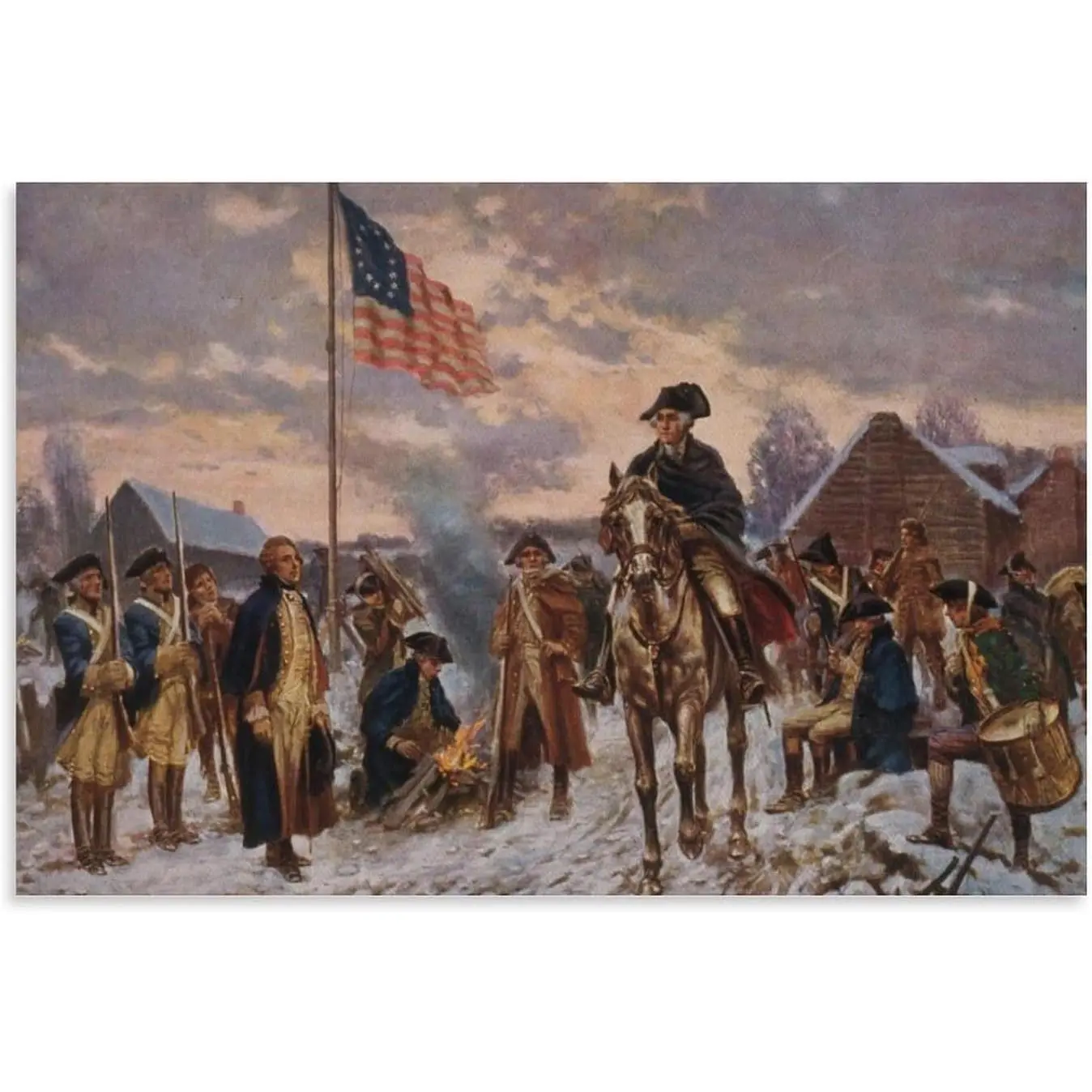 1911 George Washington at Valley Forge By Percy Moran Poster Decorative Painting Print Canvas Wall Art Aesthetic Modern Home Bedroom Living Room Decoration