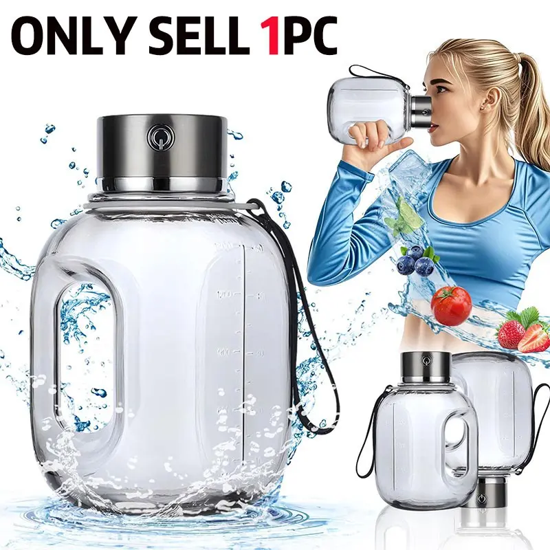 2025 57oz 1.8L Hydrogen Water Bottle,Hydrogen Water Generator With SPE/PEM Technology, Large Capacity Leakproof Sports Drinking Bottle With Handle & Shoulder Strap, Portable Drinkware Bottle, For Gym, Playground