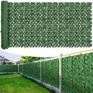 2 Pack 40"x120" Artificial Ivy Privacy Fence Screen Outdoor UV Resistant Fake Greenery Panel Realistic Lush Leaves Plastic Design for Patio Balcony Garden Backyard Low Maintenance Instant Privacy Wall