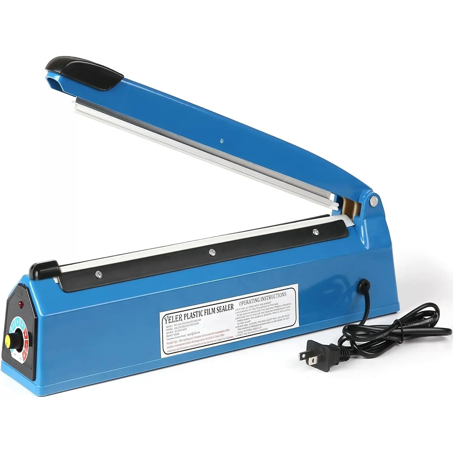 12-Inch Manual Impulse Bag Sealer, Household Kitchen Heat Sealing Machine for Plastic PE and PP Bags, with Extra Element