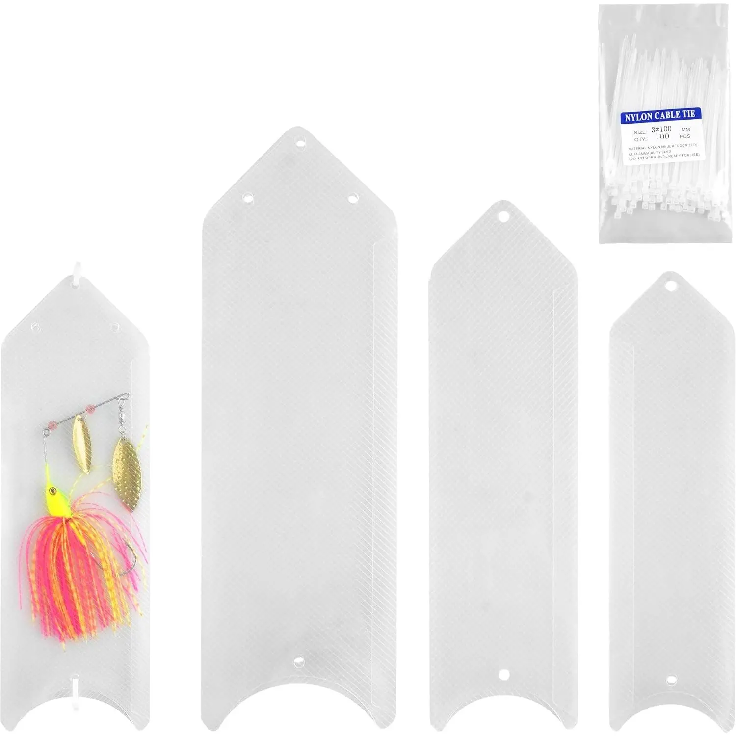 Fishing Lure Wraps 10 Pack Clear Lure Sleeves Visible Fishing Lure Covers with 100 Nylon  Tie Fishing Tackle Storage Bags and Wraps Protect Fishermen Safe from  Hook