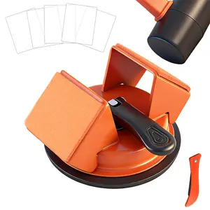 Floor Gap Fixer Tool Heavy Duty 45 ° Striking Surface Floor Gap Repair Tool Made of Iron & Enhanced Suction Cup with Slot Cutter and 5pcs Sticky Pads for Fixer Laminate/Vinyl Flooring Tools