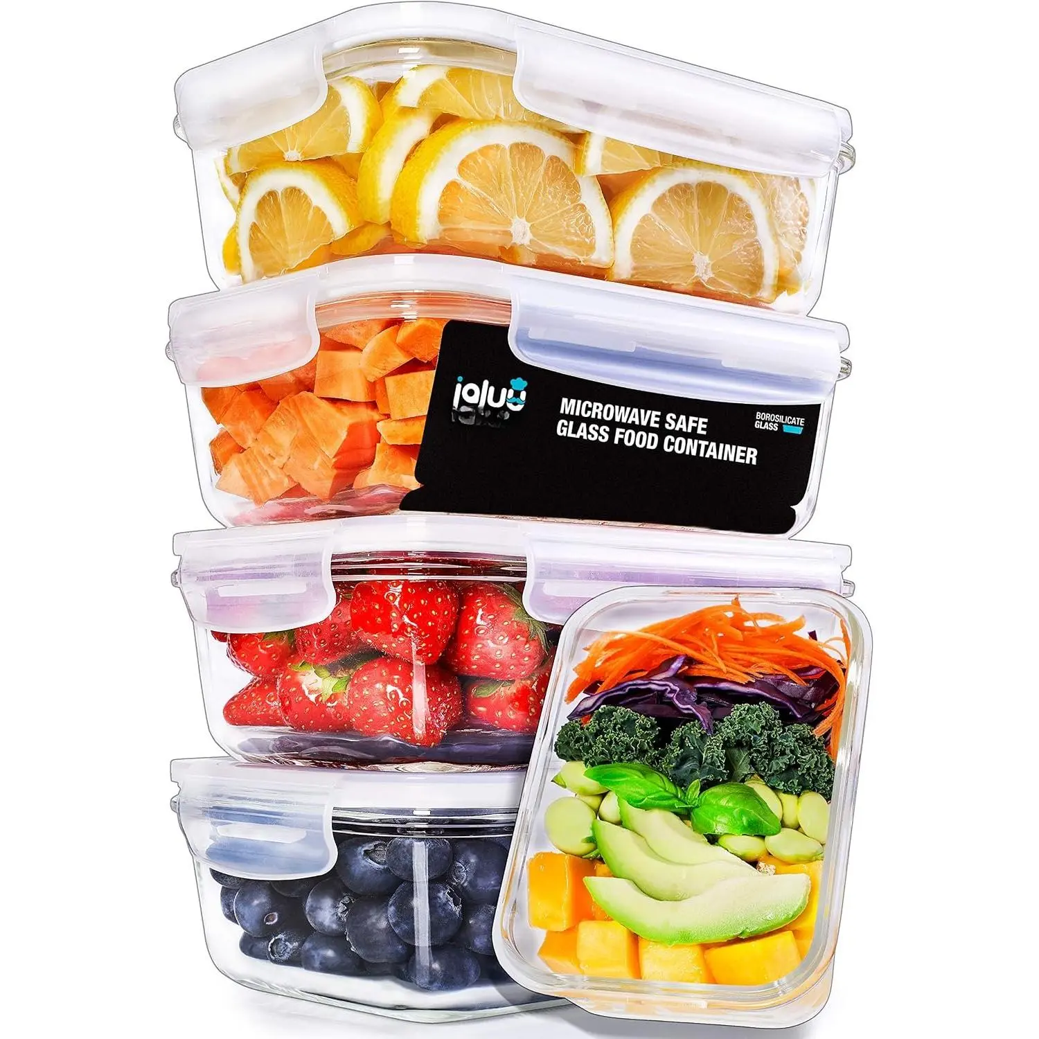 Glass Containers with Air Vent  (5 Pack) – 28oz | (+Extra Lid) – Airtight &  – Oven, Air Fryer, Microwave, Freezer and Dishwasher Safe – Durable Borosilicate Glass