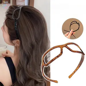 6Pcs Hollow Glasses Frame Headbands For Women Summer Thin Non Slip Teeth Hair Hoop No Tight Comfortable Face Slimming Hairband Ins Trendy Lightweight Daily Washing Face Outdoor All-match Fashion Hair Accessories Set