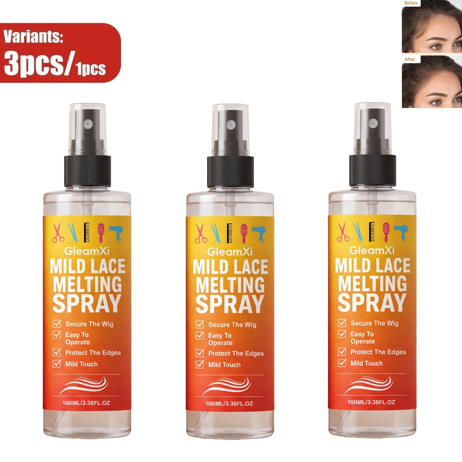 Lace Wig Adhesive Holding Spray, Gentle Formula for Secure Bond, Create Fluffy Natural Style, Easy‑to‑Use Lace Wig Grooming Styling Spray for Daily Use