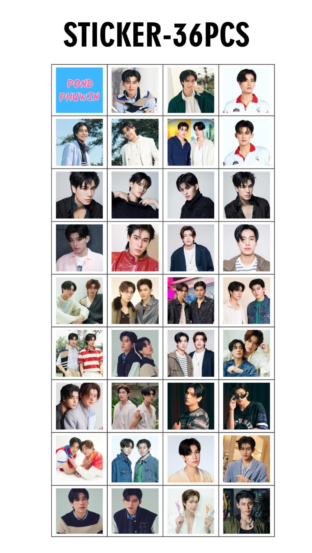 96 Pcs/Set Thailand Star PondPhuwin Laser Lomo Card Pond&Phuwin Characters  Photocard With Stickers Fans Collection cosplay gift