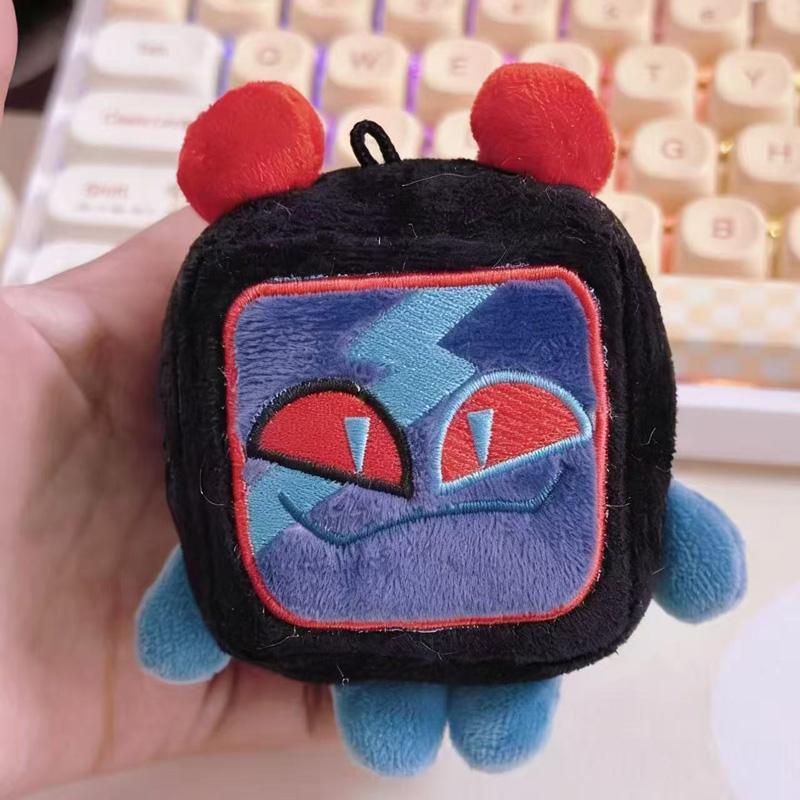 Super Cute 12cm Lovely Anime Animation Hazbin Hotel Plush Toy Funny 3V Vox Red Alastor Character Figure Peripherals Plushie Doll