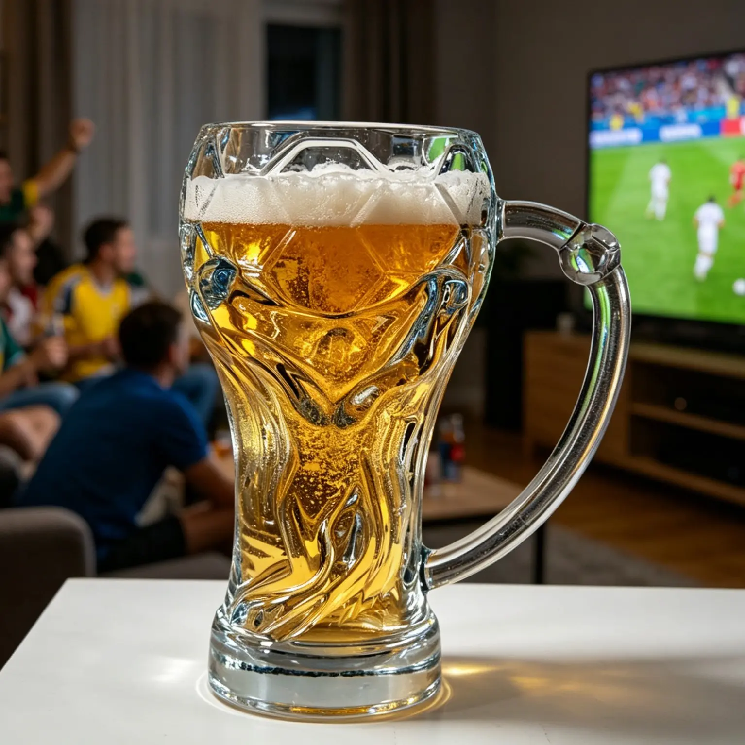 17 oz (500 ml) football-shaped beer mug, a unique and innovative drinkware designed for fans, bars and daily use, glass cup, crystal glassware, glass beverage cups