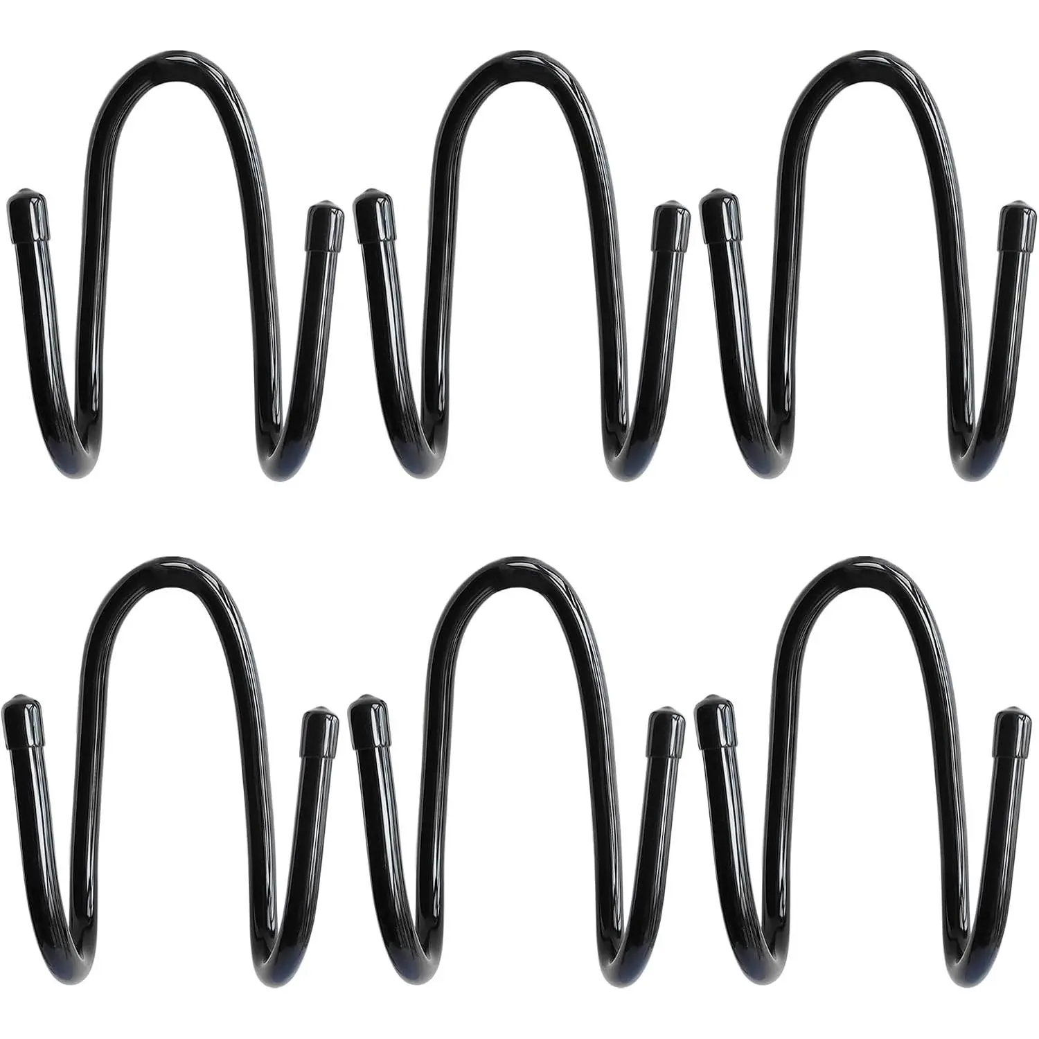 Set of 6 Chain Link Fence Hooks - Fence Hangers for Leaf Rakes, Pool Poles, Nets, Brushes, Skimmers, Vacuum Hoses etc. Hooks for Chain Link Fence, Black