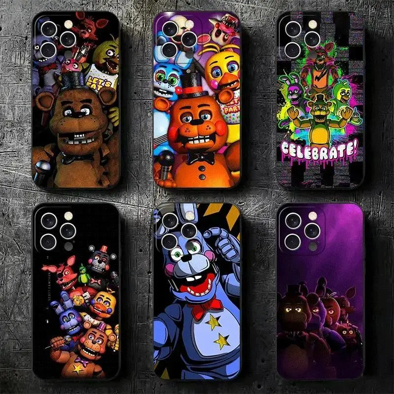 Anime Five N-Nights At F-Freddys Soft Phone Case for IPhone 11 13 14 15 16 Pro Max 17 Air 16E 12 Samsung Galaxy S26 S25 S24 S23 S22 Black Fundas Back Cover