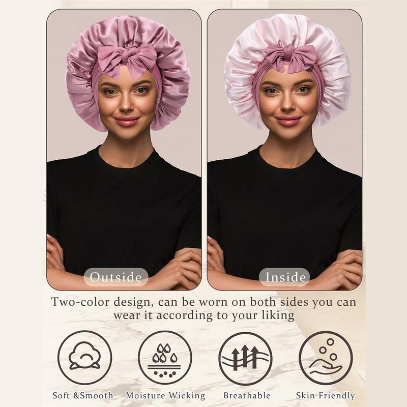 AWAYTR 100% Silk Bonnets for Sleeping Women Men Mulberry Silk Double Layer Hair Bonnet with Elastic Tie Band Reversible Nightcap Gifts for Female Multistyle Wrapcap Haircare AWAYTR 100% Silk Bonnets for Sleeping Women Men Mulberry Silk Double Layer Hair Bonnet with Elastic Tie Band Reversible Nightcap Gifts for Female Multistyle Wrapcap Haircare