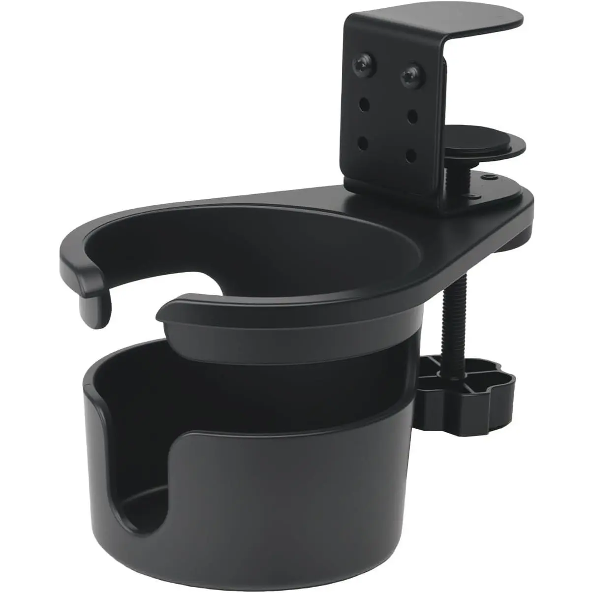 360° Rotating Cup Holder Under Desk Anti Spill Space Saving for Home Office Camping for Mugs, Glass, Heavy Drink