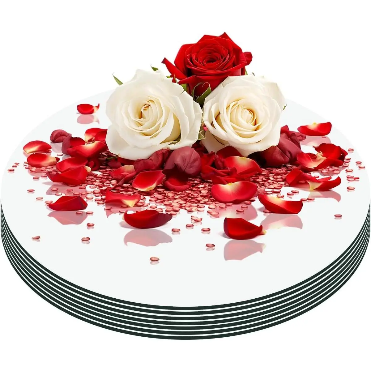 12" 10PCS Round Mirrors for Centerpieces Circle Mirror Centerpieces for Tables Acrylic Mirror Tiles for Wall Table Wedding Candle Birthday Decorations DIY Craft