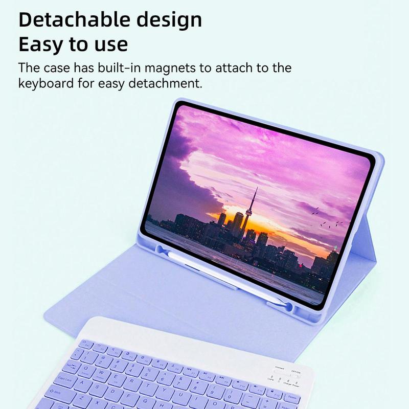 Tablet Case & Keyboard & Mouse Set, Detachable Wireless Keyboard Cover, Tablet Keyboard Protector, Tablet Accessories for iPad