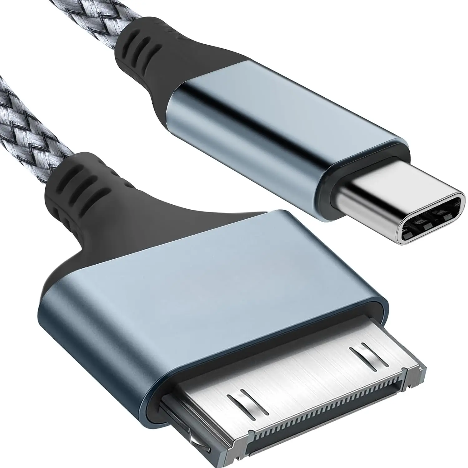 30 Pin to USB C Charger  Braided Cord for  & Data Sync | Compatible with  4/4s/3G/3GS, iPad 1 2 3, iPod  4 3 2 1, iPod Classic/Nano  6, Old  iPad iPod (3FT)