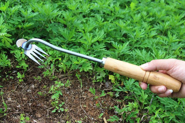 Weed Removal Tool, Weeding Artifact Uprooting Weeding Tool Dual Purpose Manual Hand Weeders Tool for Gardening Vegetable Backyard Farm Planting(Rubber Handle, Stainless Steel