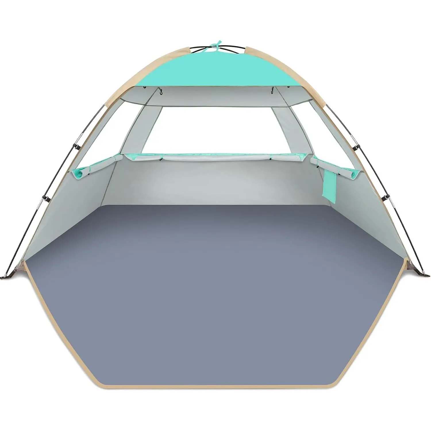 Beach Tent Sun Shelter for 3/4/6/8/10 Person with UPF 50+ UV Protection, Lightweight & Easy Setup Beach Shade Canopy, Portable Beach Shade Tent Beach Cabana