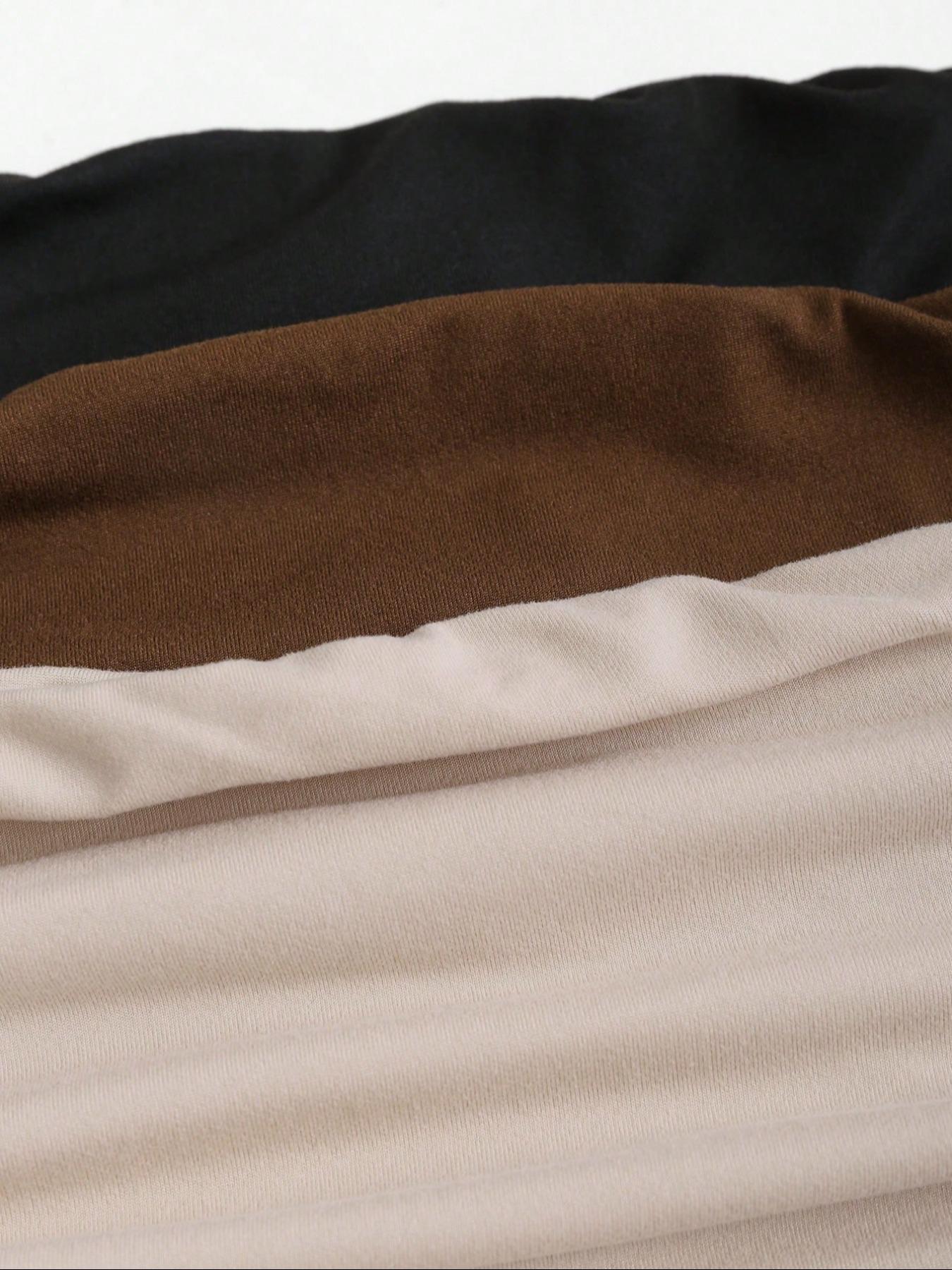 2026 Valentine's Day Women's 3-Piece Autumn/Winter Tube Top Set, Casual Fashion Sports Multicolor High-Elastic Tops with Lettuce Trim