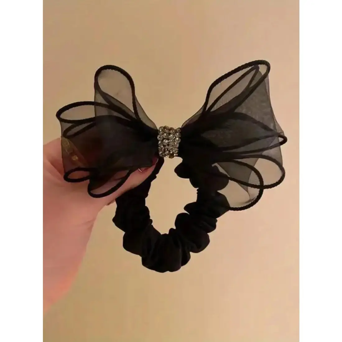 Women's Elegant Rhinestone Decorated Bowknot Design Hair Tie, Cute Trendy High Elastic Hair Tie, Fashionable Hair Accessories for Women & Girls, Ponytail Hairstyle, Scrunchies