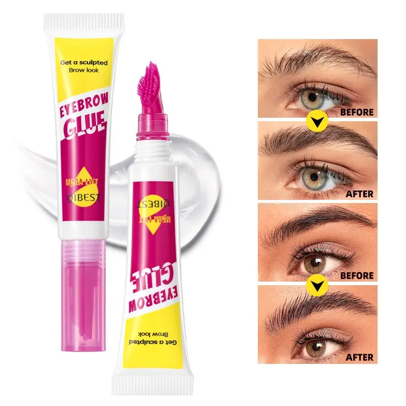 3D Eyebrow Gel, Long-Lasting Waterproof Quick-Dry Brow Shape, Natural Wild Look, Suitable for All Skin Types, Includes Brush Applicator, Eyebrow Styling Gel