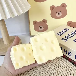 Super Soft Cheese Squeeze Toy, Large Fun Sensory Stress Relief Toy, Slow Rise Giant Cheese, Anxiety Relief Party Gift, Light, Squishy Sensory Play