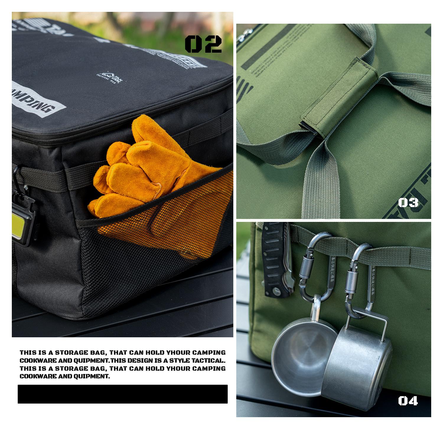 Outdoor camping insulated bag, thickened Oxford cloth storage bag, insulated and cold-keeping large-capacity lunch bag
