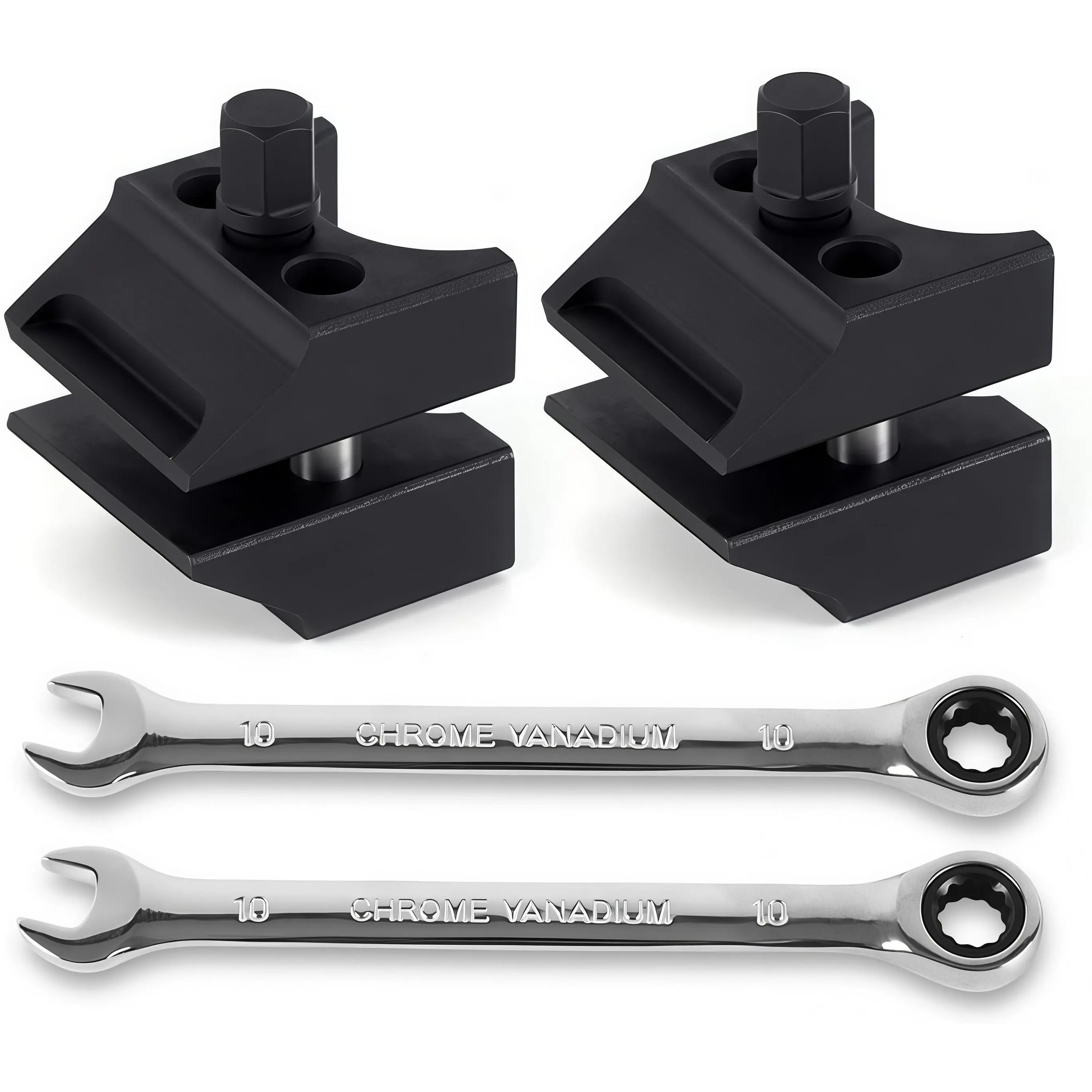 2-Pcs Automotive Repair Suspension Strut Spreader Tool Set with Wrench, Dual-Ended Design Durable Steel Steering Knuckle Spreader for Strut Removal
