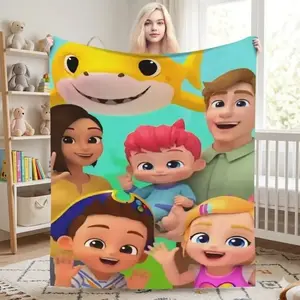Bubble Guppies Cartoon Blanket Ultra Soft Flannel Cozy Warm Bedroom Living Room Couch Sofa Office Throw Decor Decorative Throw Perfect Birthday Gift Christmas Gift for Kids Toddlers Fans Boys Girls Nickelodeon Underwater Style