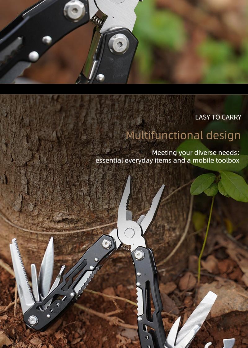 Multifunctional Outdoor Survival Folding Knife Pliers Tool with Seatbelt Cutter for Camping Hiking Emergency and Everyday Carry EDC