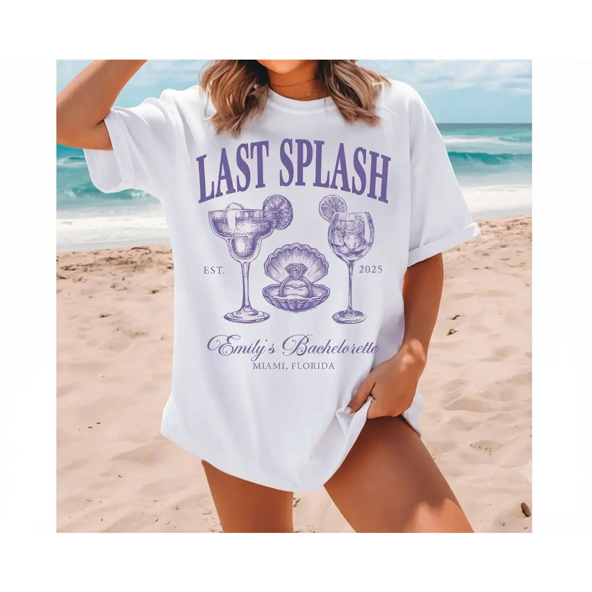 Last Splash Bachelorette Graphic Tee Clean Finish Heavyweight Cotton Tshirt Front Print Bridal Party Top Women Short Sleeve Crewneck Top Trending Streetwear Viral Outfit Best Gift