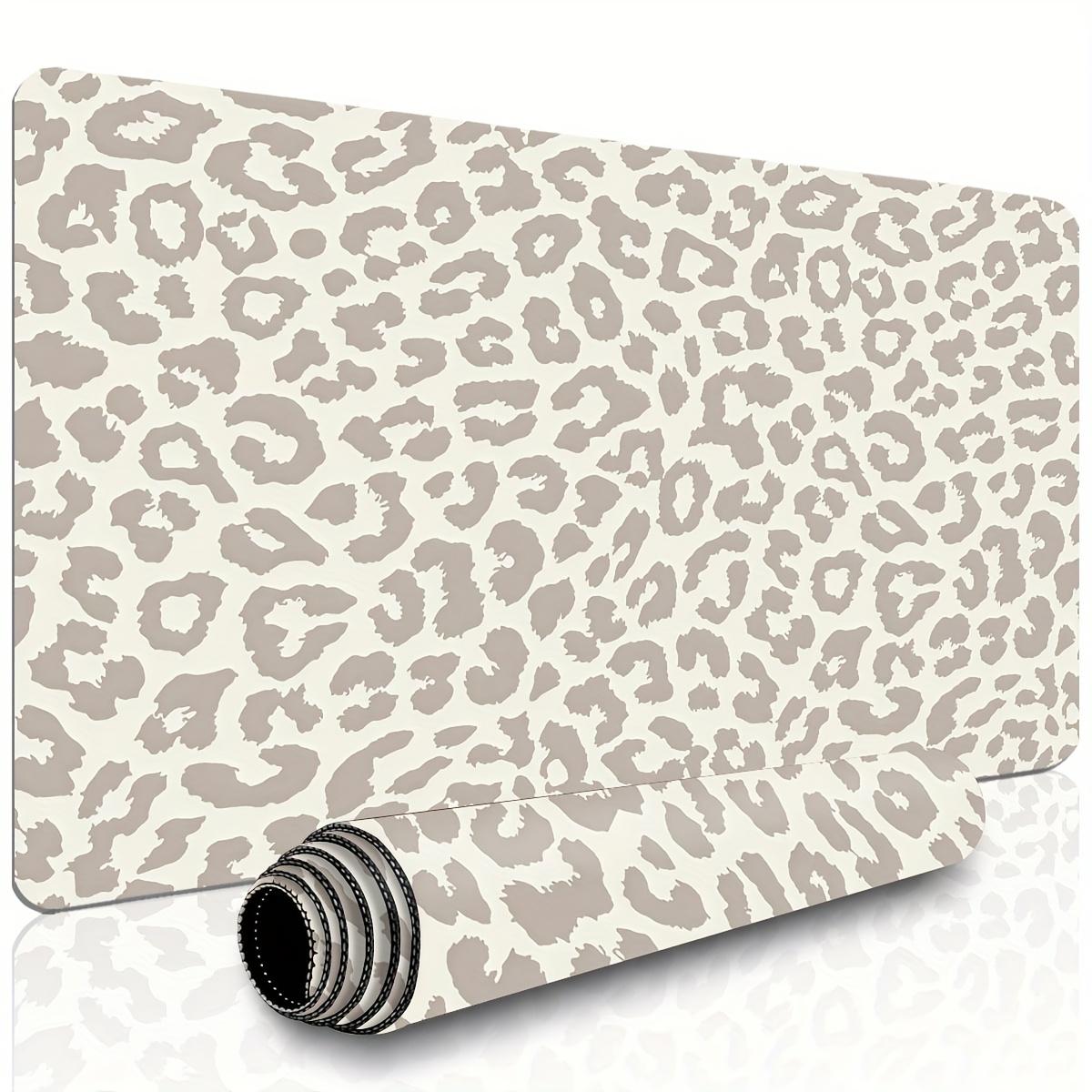 XL/XXL Computer Keyboard And Mouse Pad, Beige And Brown Leopard Print ...