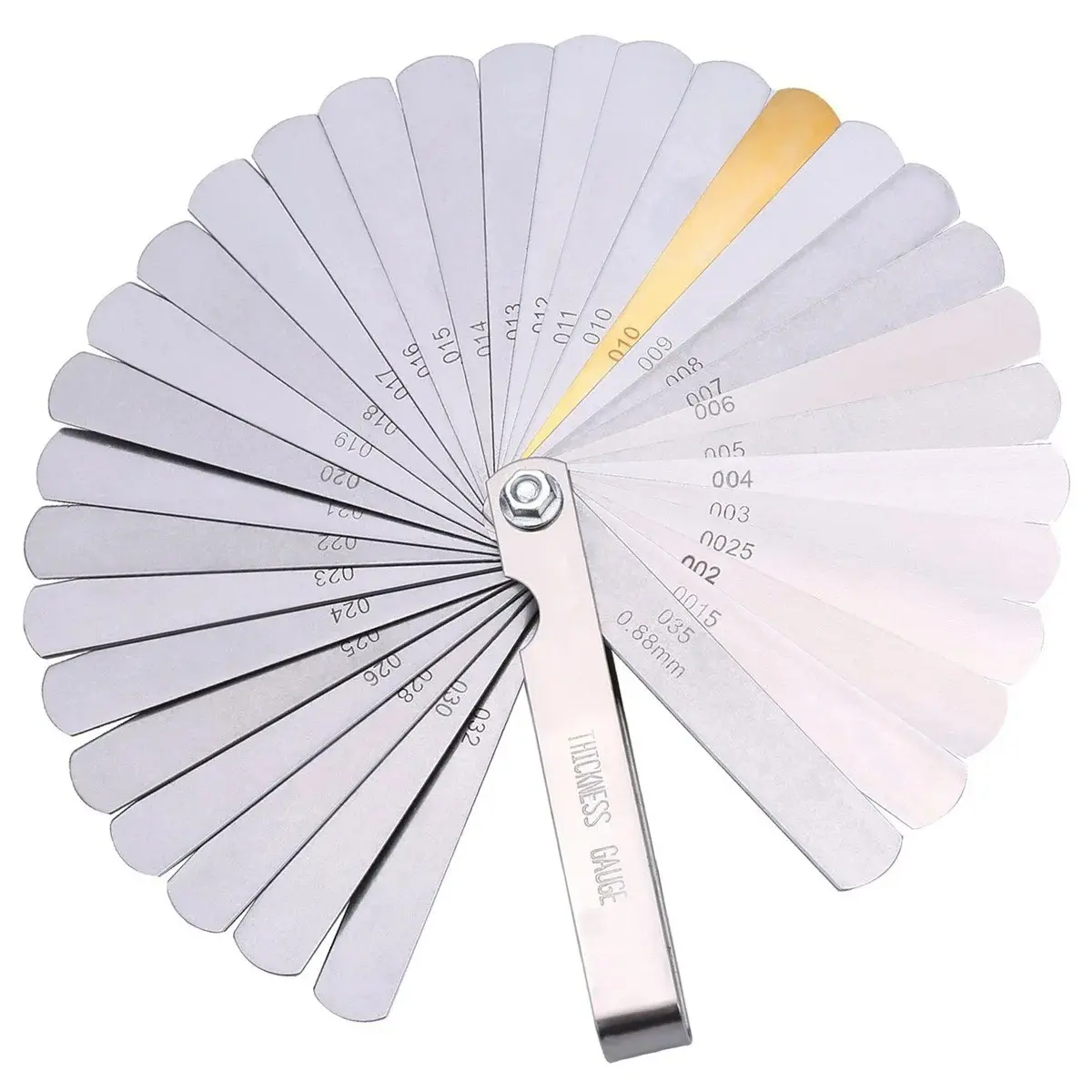 Metric Thickness Feeler Gauge 32 Blades Set Tappet With Brass Gap Measure Tool Industrial Range 0.04mm 0.88mm Valve Motorcycle Measurement