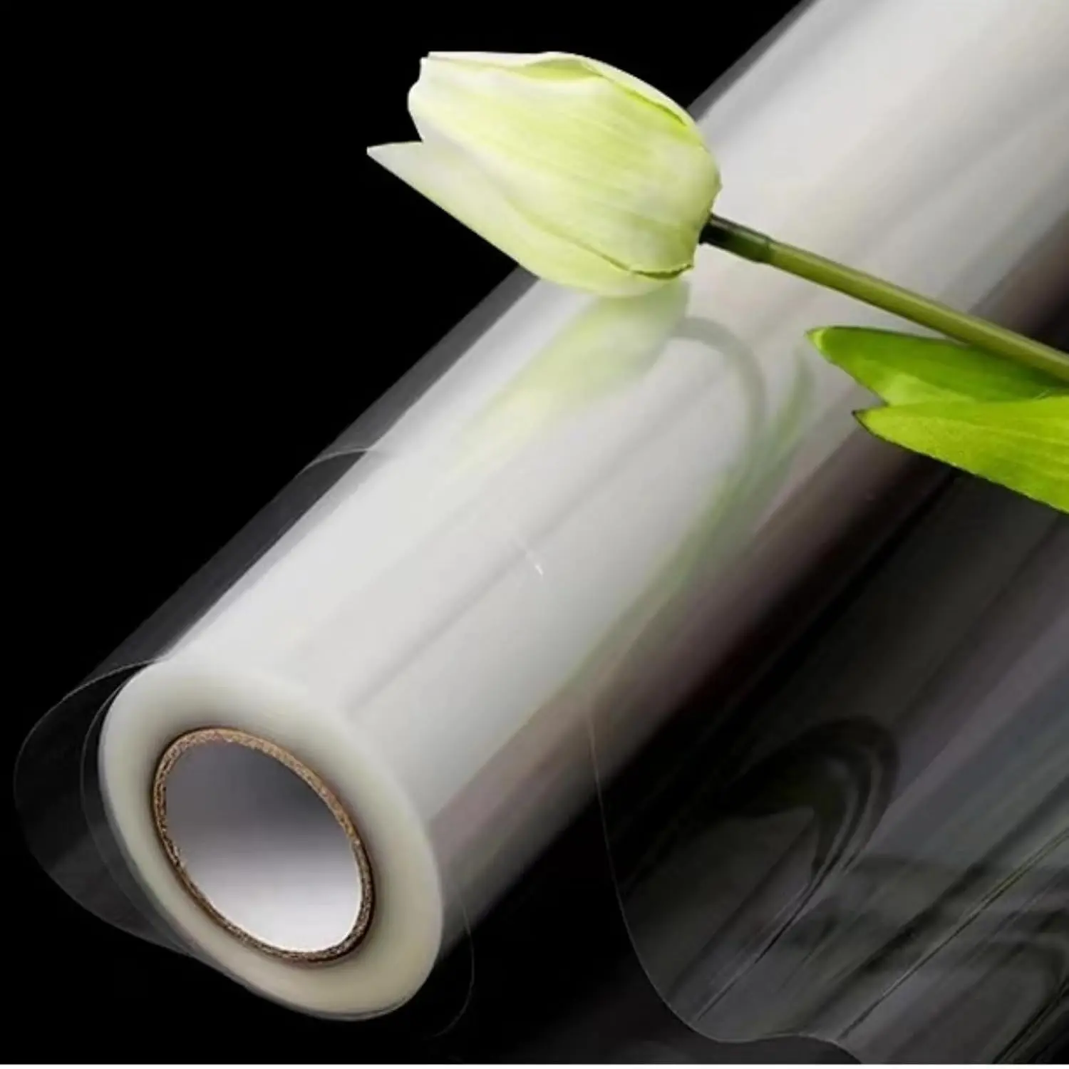 32 in × 50 ft (600") Clear Cellophane Wrap Roll 3Mil Thick for Gift, Basket Treats Bag, Bouquet Flower Wrapping, Clear Plastic Wrap Mothers Day Easter Wrapping Paper (32" fold into 16")