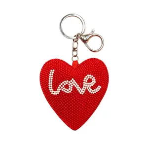Sparkly Heart Keychain with Love Text, Perfect Gift Idea, Ideal for Lovers, Unique Accessory for Daily Use