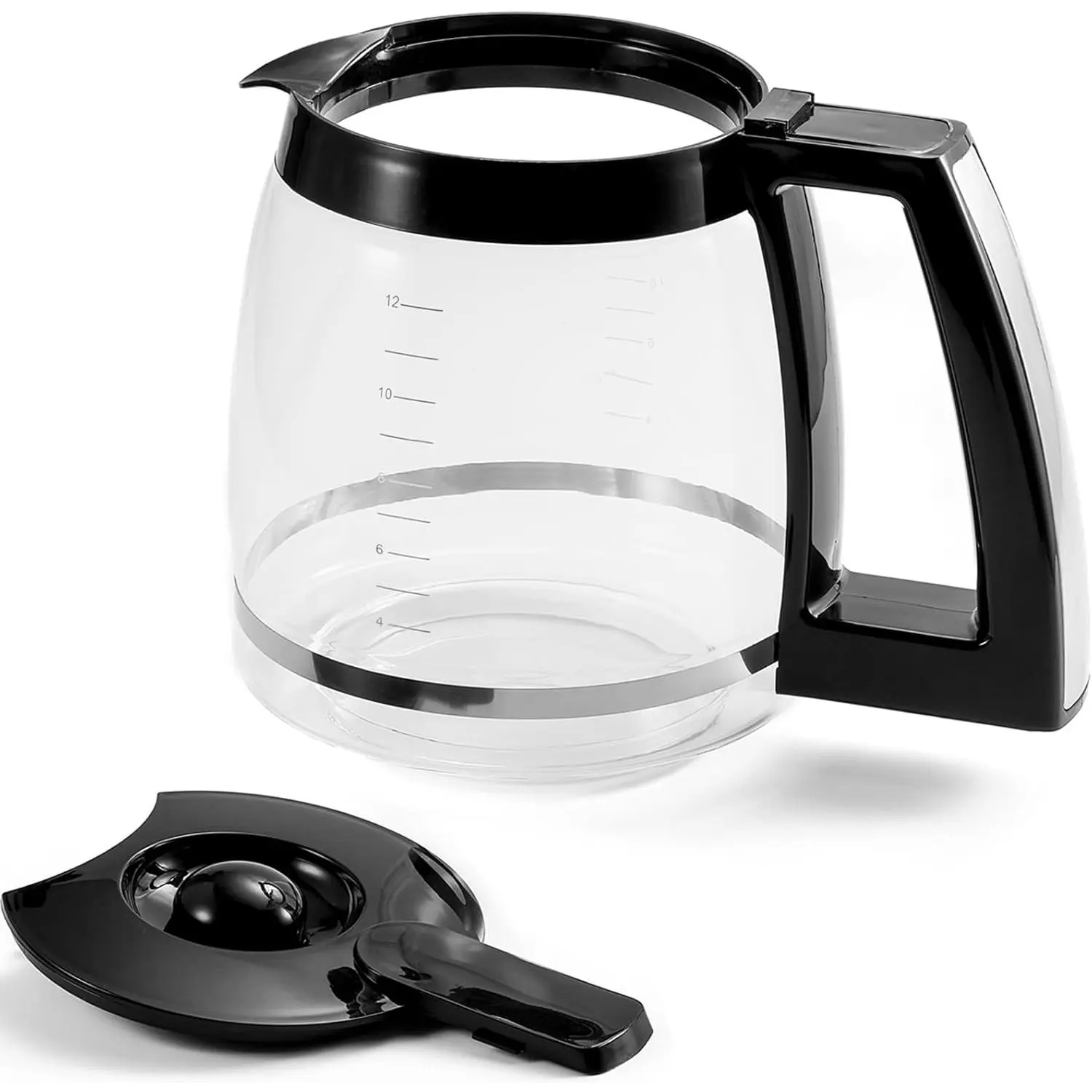 12-Cup Replacement Glass Carafe Compatible with Coffee Maker, 12 Cup Coffee Pot Replacement for Models DCC-1100BK, DCC-1200PRC, DCC-2650, DGB500BK