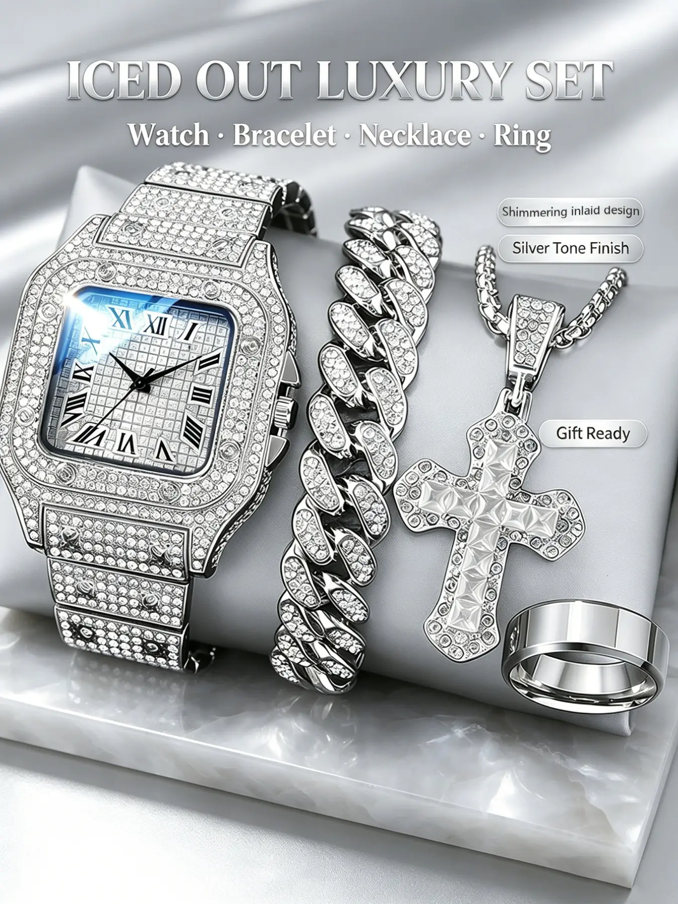 Unisex Silver Color Quartz Watch, Stainless Steel Band, Square Face, Casual Style, Perfect for Daily Wear, Parties, Gifts, Casual Analog Watch, Quartz Analog Watches