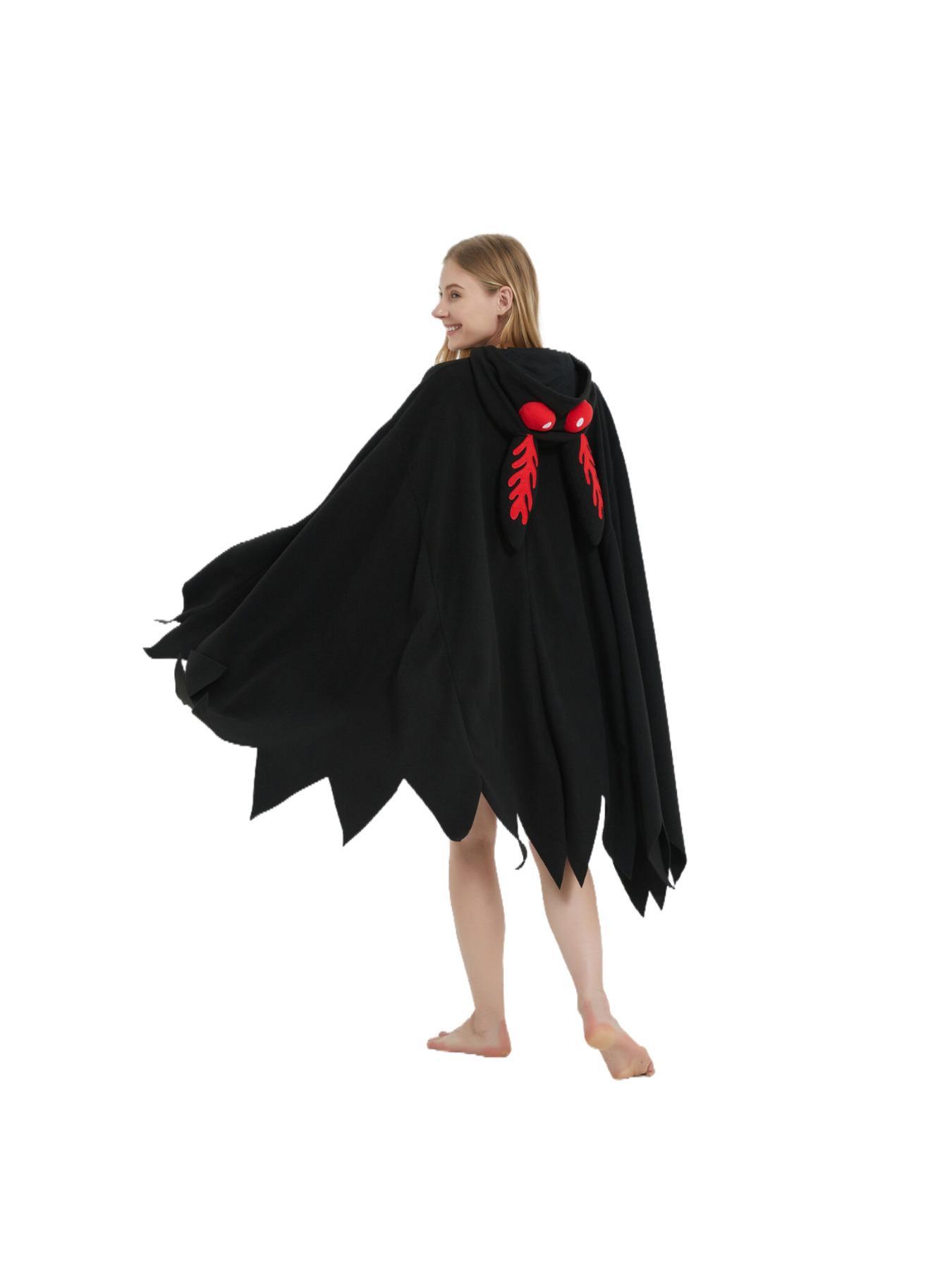 Unisex's Halloween All Over Print Animal Design Hooded Sleep Cape, Casual Cloak Sleeve Button Design Sleepwear for Halloween Party, Fluffy Pajamas for Winter, Fluffy Pajamas, Pyjamas for Women, Costume