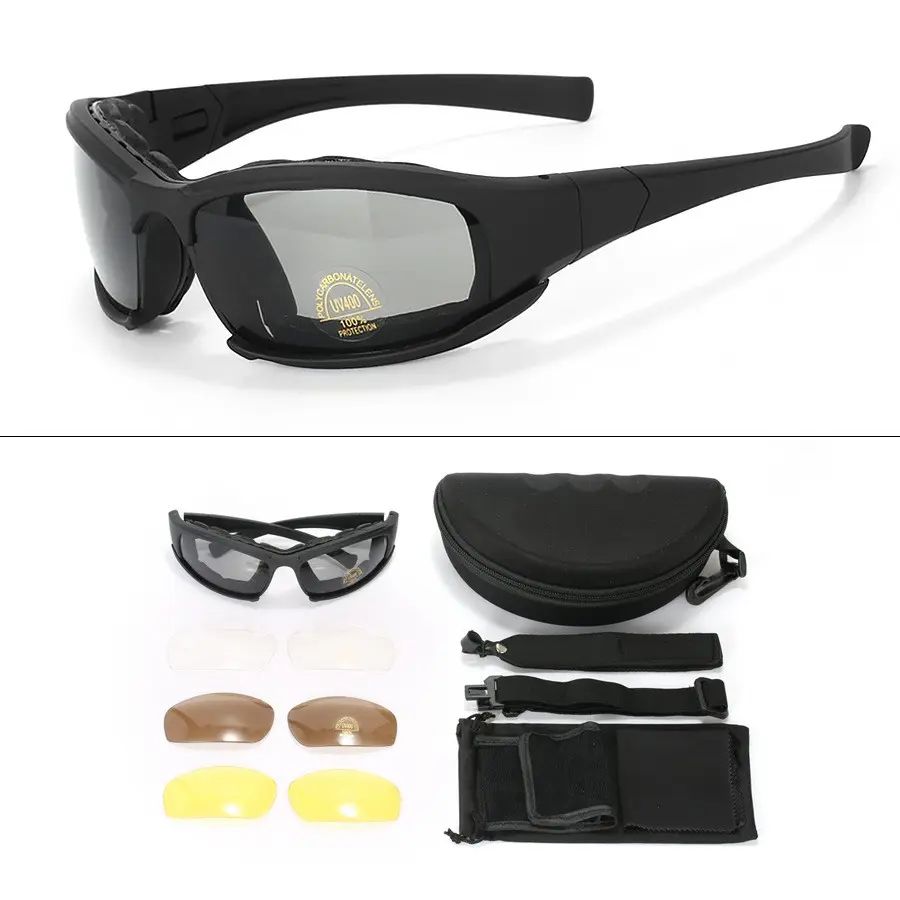 Military Cs Tactical Goggles PC Set, Outdoor Cycling Windproof Sandproof Impact-Resistant Goggles, Ideal for Outdoor Sports